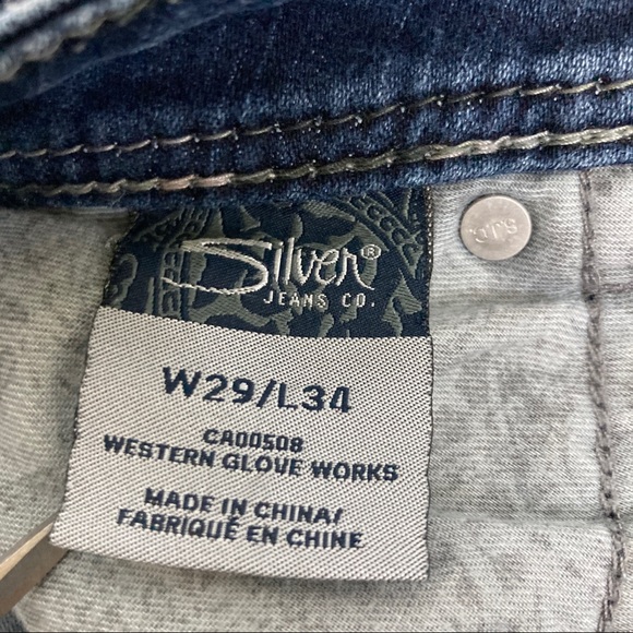 Silver Jean Suki Surplus bootcut flared jeans dark wash faded tall 29 x 34 - Picture 7 of 9